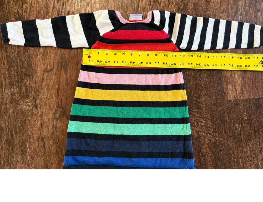 Hanna Andersson Kids Multicolor Striped Long Sleeve Dress Size 100 (3T/4T)